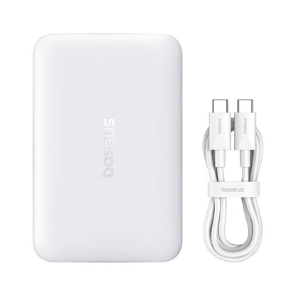 Безжичен външен акумулатор Baseus EnerFill FM11, 10000mAh, 30W, PD + FQI, 1 x QI - 1 x USB-C, бял
