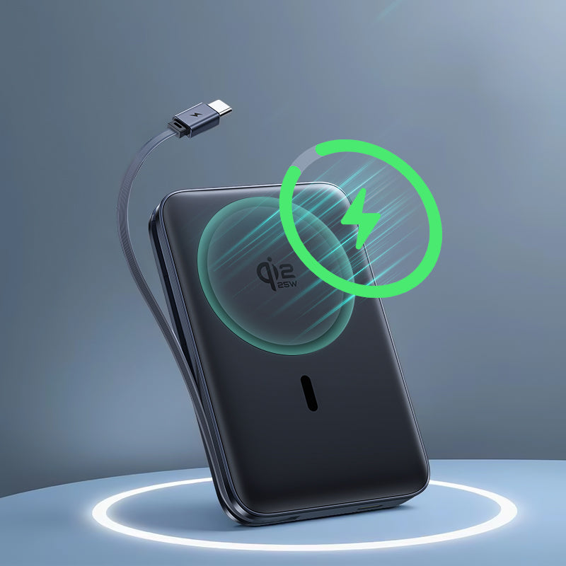 Безжичен външен акумулатор Baseus PicoGo AM61, 10000mAh, 45W, PD + FQI, 1 x QI - 2 x USB-C, Черен E0028V00