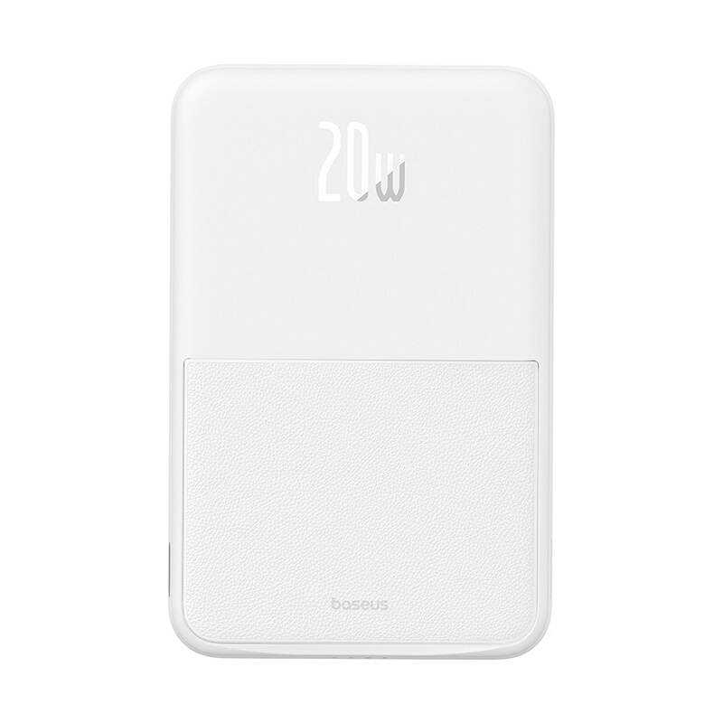 Външна батерия Wireless Baseus MagPro PPCXZ05, 5000mAh, 20W, PD + FQI, 1 x QI - 1 x USB-C, Бяла P10064101223-00