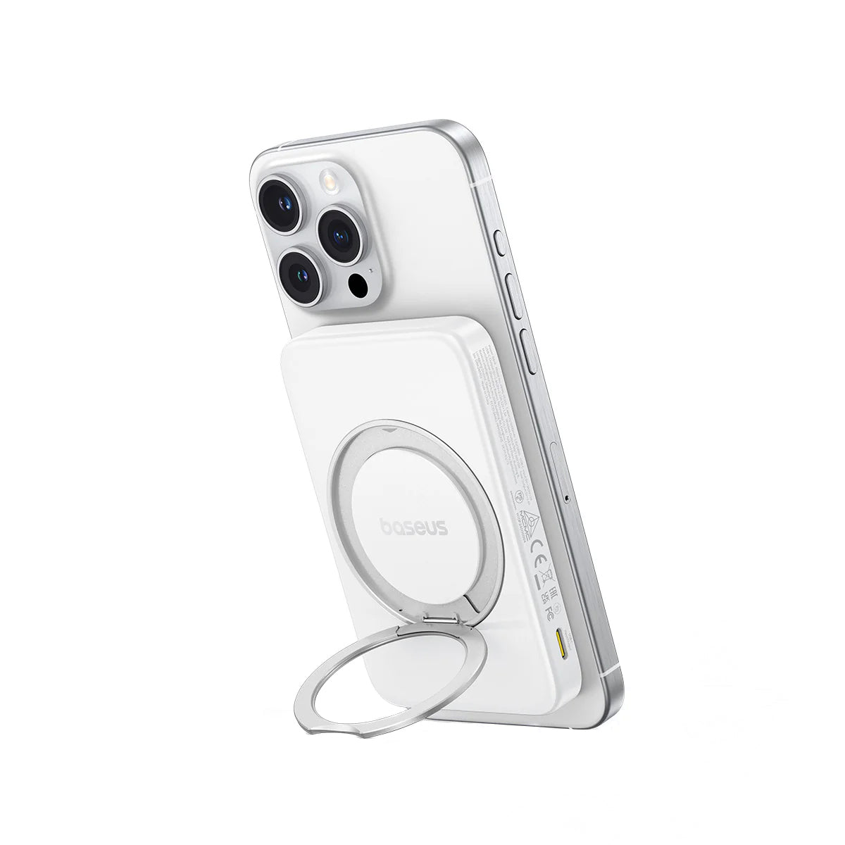 Външна безжична батерия Baseus PicoGo, 5000mAh, 20W, PD + FQI, 1 x QI - 1 x USB-C, Бяла P10076800213-01