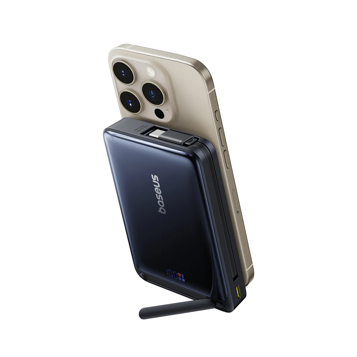 Външна безжична батерия Baseus Nomos, 10000mAh, 45W, PD + FQI, 1 x QI - 2 x USB-C, Черна P10078800123-00