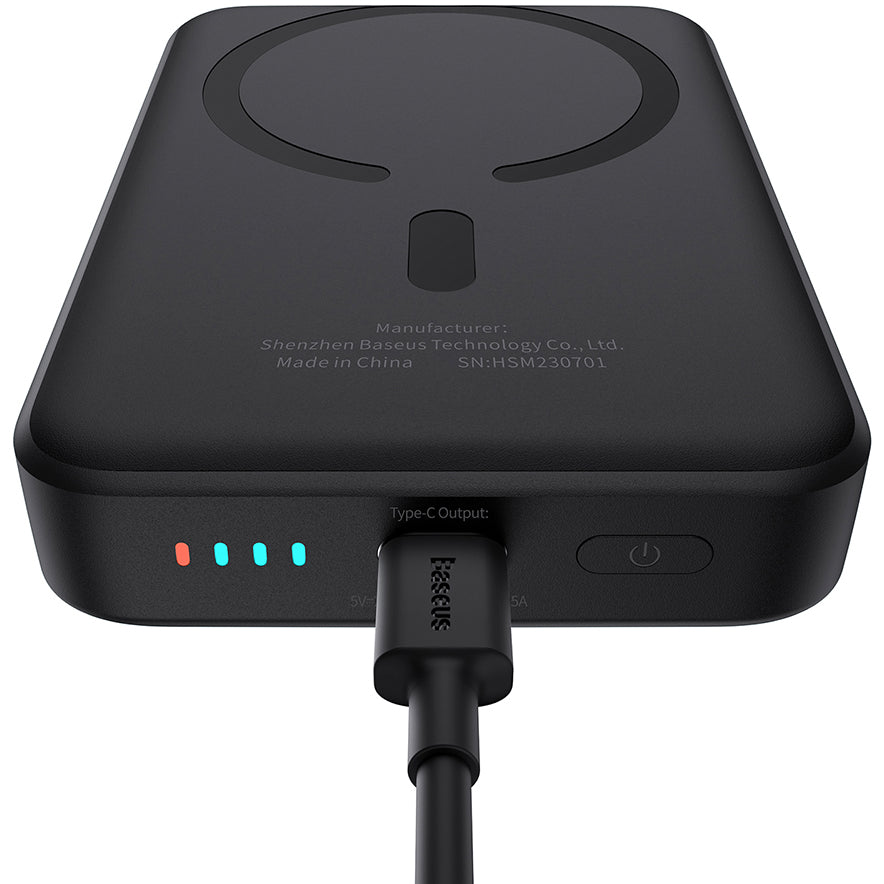 Външна батерия Wireless Baseus Magnetic Mini, 10000mAh, 20W, PD + FQI, 1 x QI - 1 x USB-C, Черна P10059001113-00