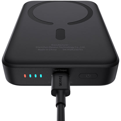 Външна батерия Wireless Baseus Magnetic Mini, 10000mAh, 20W, PD + FQI, 1 x QI - 1 x USB-C, Черна P10059001113-00
