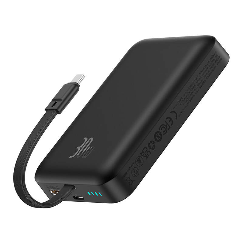 Външна батерия Wireless Baseus Magnetic Mini, 10000mAh, 30W, PD + FQI, 1 x QI - 2 x USB-C, Черна P1002210B113-00