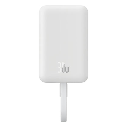 Външна безжична батерия Baseus Magnetic Mini, 10000mAh, 30W, PD + FQI, 1 x QI - 2 x USB-C, Бяла P1002210B223-00