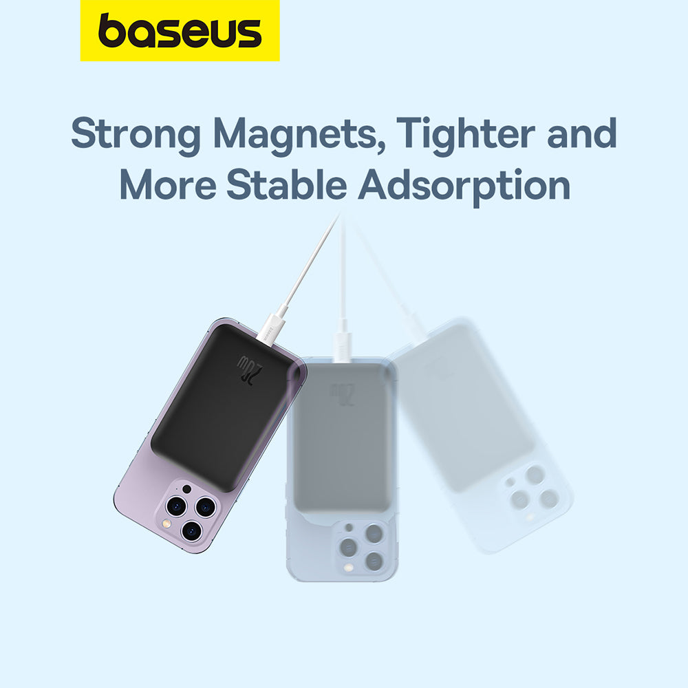 Външна батерия Wireless Baseus Mini Air, 6000mAh, 20W, PD + FQI, 1 x QI - 1 x USB-C, Черна P10059002113-00