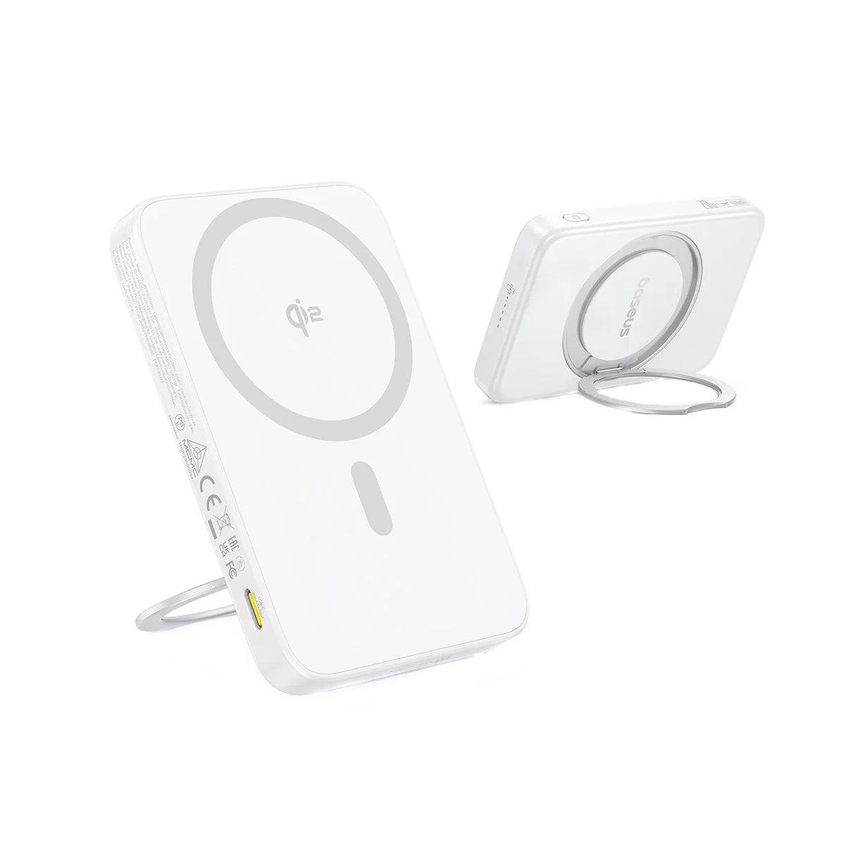 Външна безжична батерия Baseus PicoGo, 5000mAh, 20W, PD + FQI, 1 x QI - 1 x USB-C, Бяла P10076800213-01