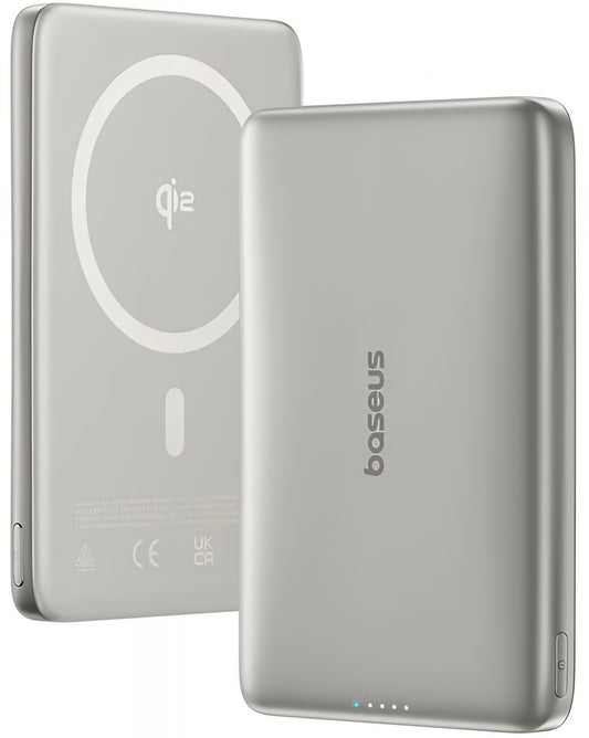 Външна батерия Wireless Baseus PicoGo AM41, 10000mAh, 27W, PD + FQI, 1 x QI - 1 x USB-C, Бежов E0027203