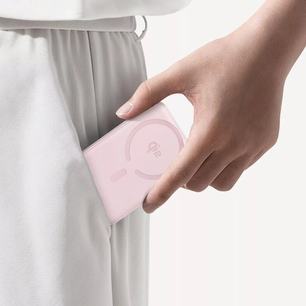 Външна батерия Wireless Baseus Enerfill FM12, 10000mAh, 22.5W, PD + FQI, 1 x QI - 1 x USB-C, Розова E0028502