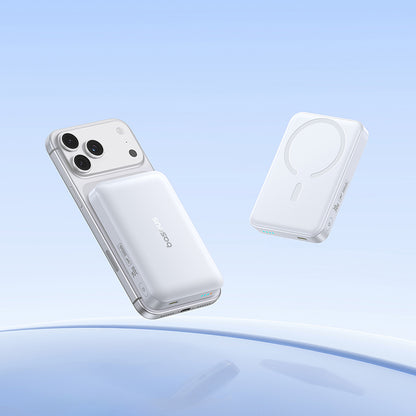 Безжичен външен акумулатор Baseus EnerFill FM11, 10000mAh, 30W, PD + FQI, 1 x QI - 1 x USB-C, бял