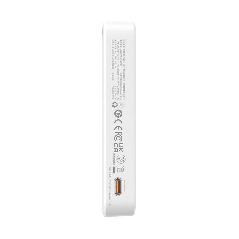 Външна батерия Wireless Baseus MagPro PPCXZ05, 5000mAh, 20W, PD + FQI, 1 x QI - 1 x USB-C, Бяла P10064101223-00