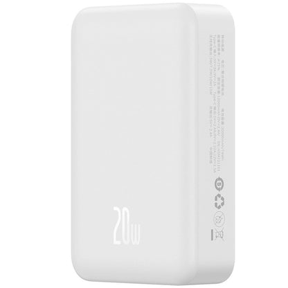 Baseus Магнитна мини безжична външна батерия, 20000mAh, 20W, PD + FQI, 1 x QI - 1 x USB-C, бяла PPCX150002 