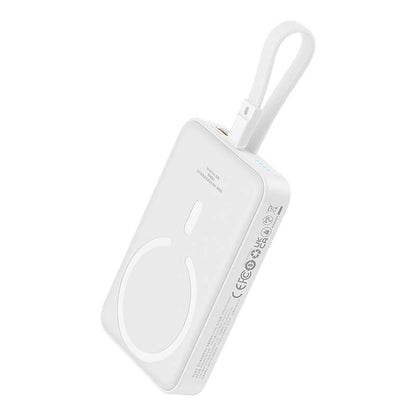 Външна безжична батерия Baseus Magnetic Mini, 10000mAh, 20W, PD + FQI, 1 x Lightning - 1 x QI - 1 x USB-C, Бяла P10022109223-00