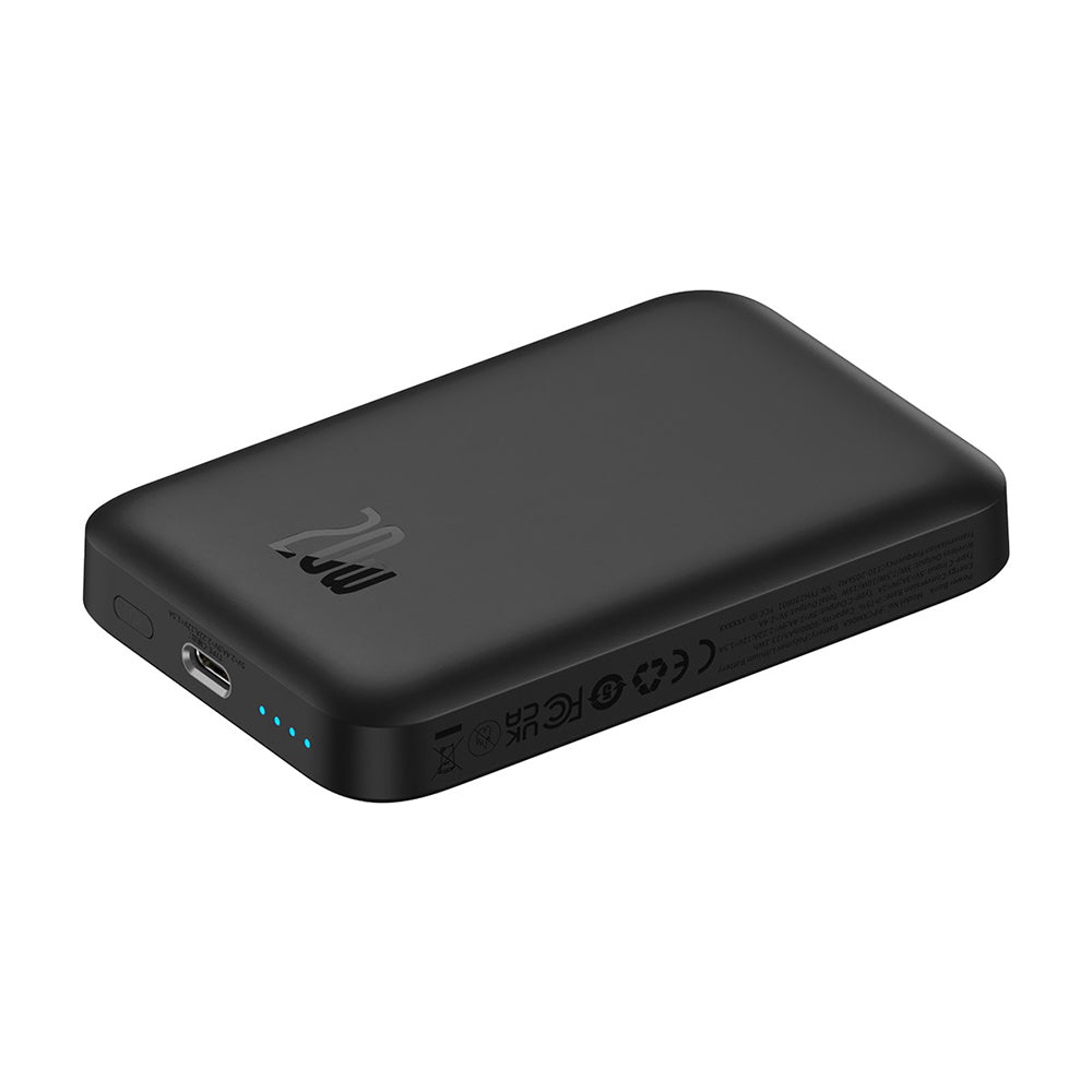 Външна батерия Wireless Baseus Mini Air, 6000mAh, 20W, PD + FQI, 1 x QI - 1 x USB-C, Черна P10059002113-00