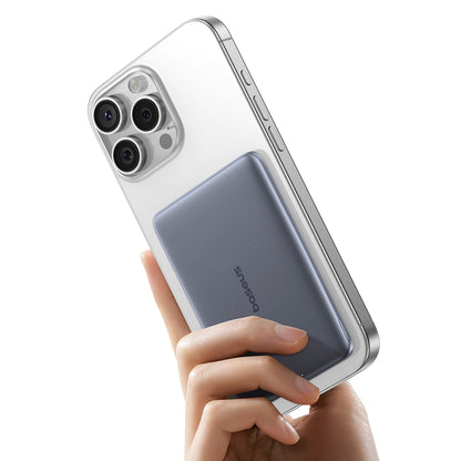 Външна батерия Wireless Baseus PicoGo AM41, 5000mAh, 20W, PD + FQI, 1 x QI - 1 x USB-C, Сива P1007680C813-00