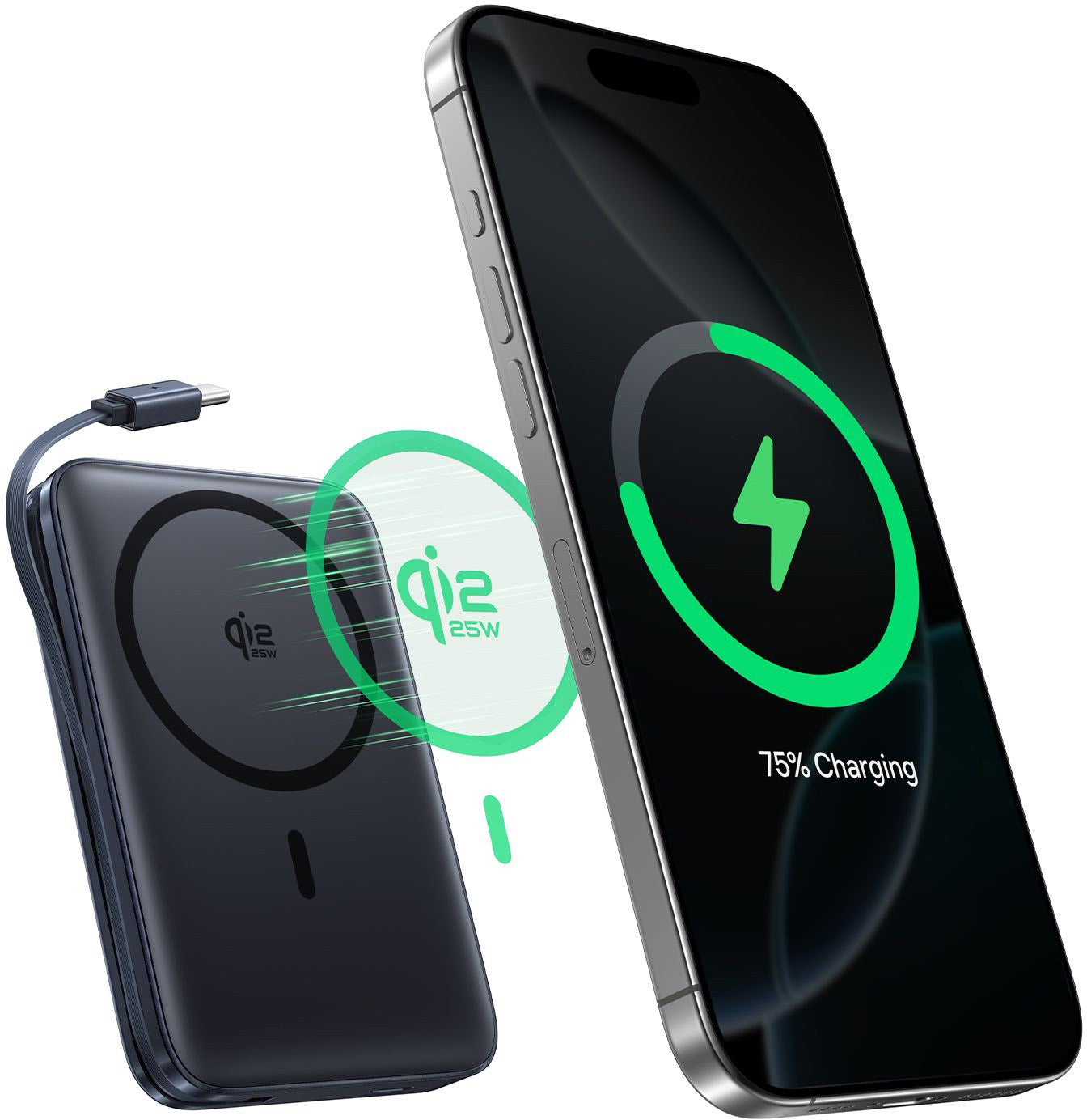 Безжичен външен акумулатор Baseus PicoGo AM61, 10000mAh, 45W, PD + FQI, 1 x QI - 2 x USB-C, Черен E0028V00