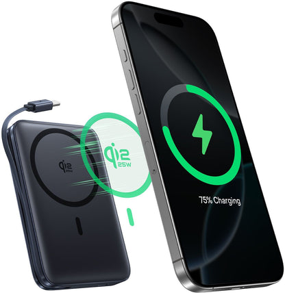 Безжичен външен акумулатор Baseus PicoGo AM61, 10000mAh, 45W, PD + FQI, 1 x QI - 2 x USB-C, Черен E0028V00