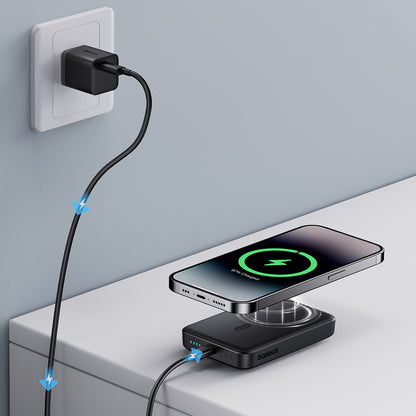 Външна батерия Wireless Baseus Magnetic Mini, 10000mAh, 20W, PD + FQI, 1 x QI - 1 x USB-C, Черна P10059001113-00