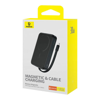 Външна батерия Wireless Baseus Magnetic Mini, 10000mAh, 30W, PD + FQI, 1 x QI - 2 x USB-C, Черна P1002210B113-00