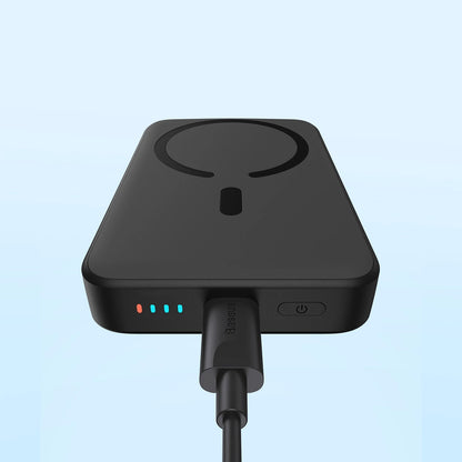 Външна Батерия Wireless Baseus Magnetic Mini, 10000mAh, 20W, PD + FQI, 1 x QI - 1 x USB-C, Черна PPCX070001
