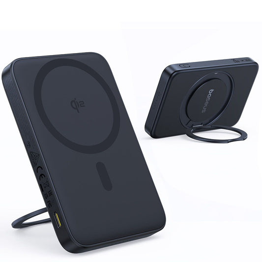 Външна батерия Wireless Baseus PicoGo, 5000mAh, 20W, PD + FQI, 1 x QI - 1 x USB-C, Черна P10076802123-00