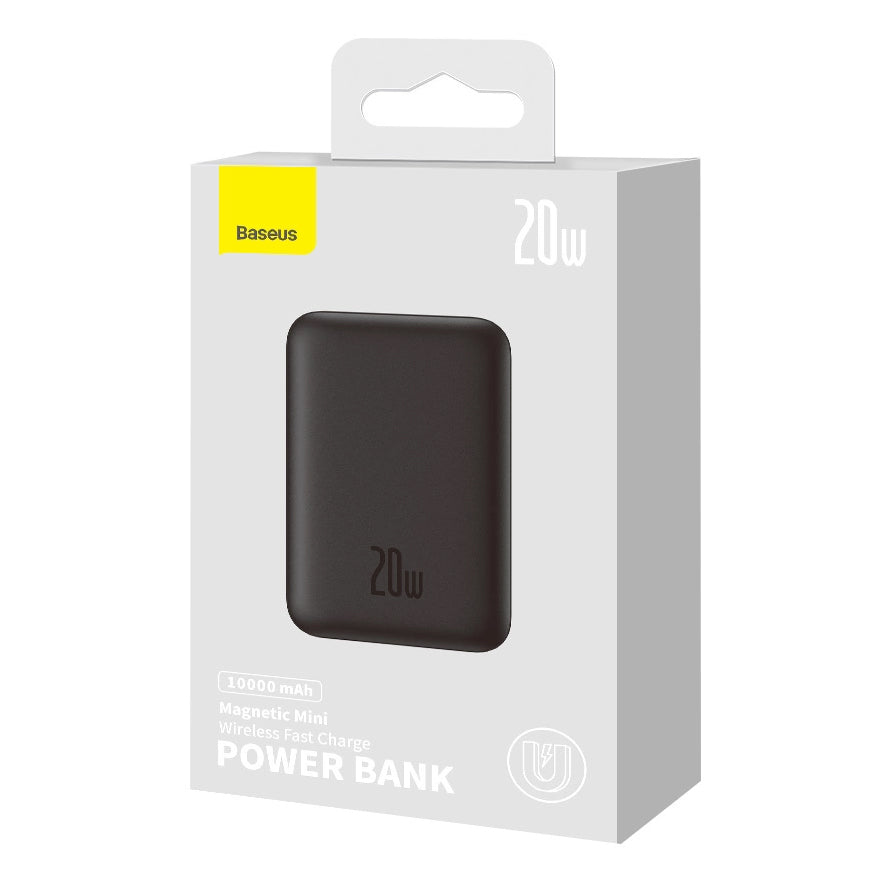 Външна Батерия Wireless Baseus Magnetic Mini, 10000mAh, 20W, PD + FQI, 1 x QI - 1 x USB-C, Черна PPCX070001
