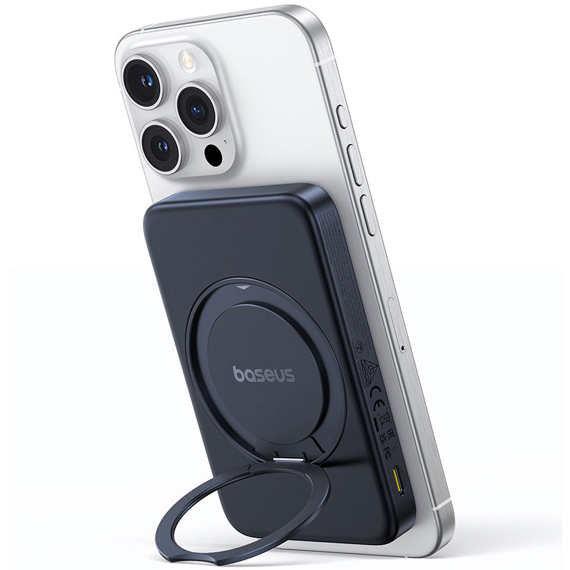 Външна батерия Wireless Baseus PicoGo, 5000mAh, 20W, PD + FQI, 1 x QI - 1 x USB-C, Черна P10076802123-00
