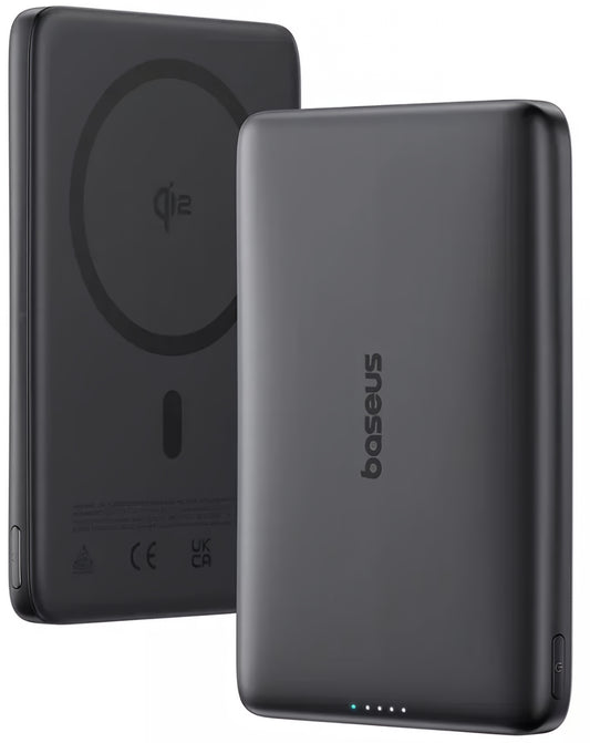 Външна батерия Wireless Baseus PicoGo AM41, 10000mAh, 27W, PD + FQI, 1 x QI - 1 x USB-C, Черна E0027201