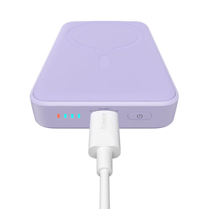 Външна батерия Wireless Baseus Magnetic Mini, 10000mAh, 20W, PD + FQI, 1 x QI - 1 x USB-C, Лилав PPCX110105