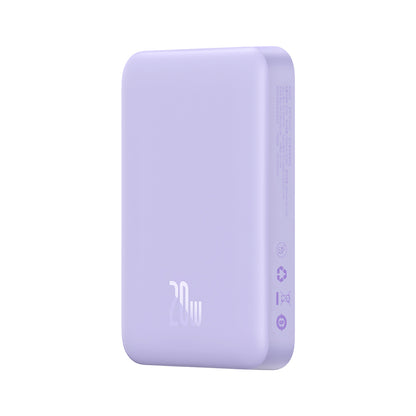 Външна батерия Wireless Baseus Magnetic Mini, 10000mAh, 20W, PD + FQI, 1 x QI - 1 x USB-C, Лилав PPCX110105