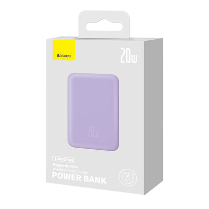 Външна батерия Wireless Baseus Magnetic Mini, 10000mAh, 20W, PD + FQI, 1 x QI - 1 x USB-C, Лилав PPCX110105