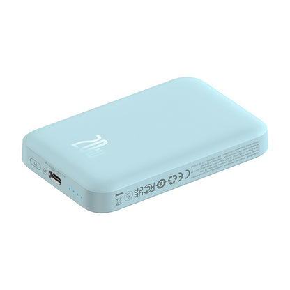 Външна батерия Wireless Baseus Mini Air, 6000mAh, 20W, PD + FQI, 1 x QI - 1 x USB-C, Синя P10059002313-00