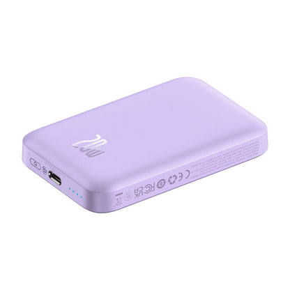 Външна батерия Wireless Baseus Mini Air, 6000mAh, 20W, PD + FQI, 1 x QI - 1 x USB-C, Лилав P10059002513-00