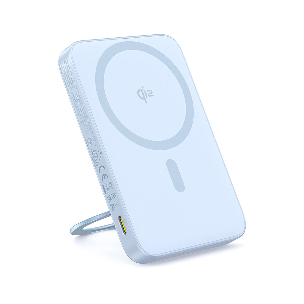 Външна безжична батерия Baseus PicoGo, 5000mAh, 20W, PD + FQI, 1 x QI - 1 x USB-C, Синя P10076800313-00