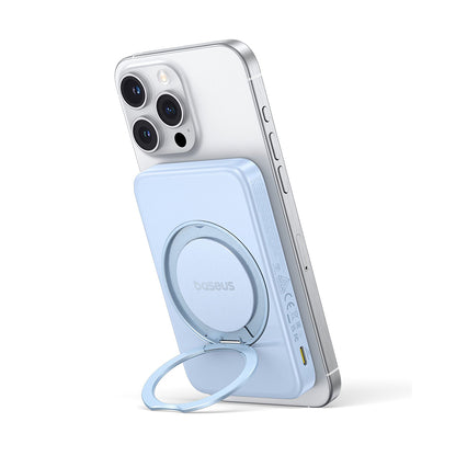 Външна безжична батерия Baseus PicoGo, 5000mAh, 20W, PD + FQI, 1 x QI - 1 x USB-C, Синя P10076800313-00
