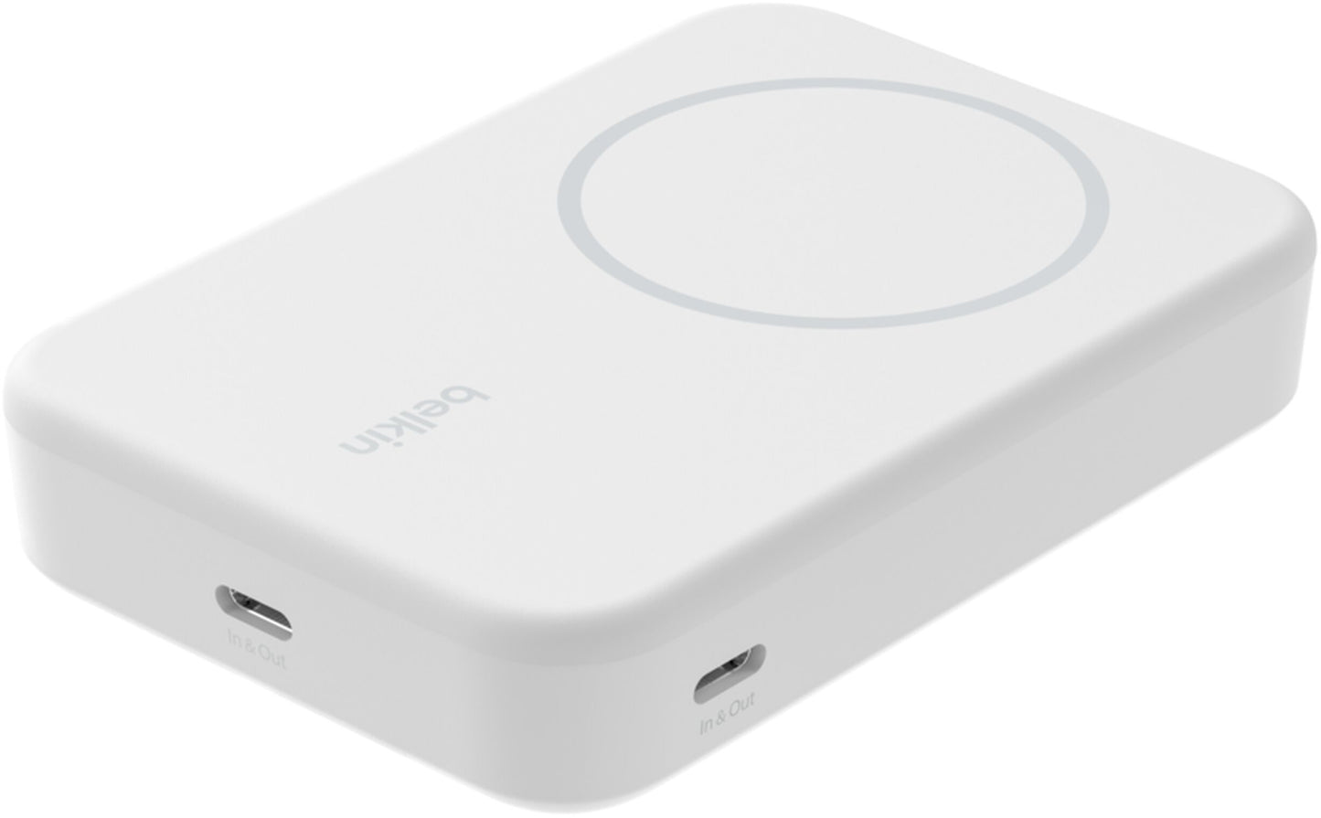 Безжична външна батерия Belkin BoostCharge Pro с поставка, 10000mAh, 15W, FQI, 1 x QI - 1 x USB-C, бяла BPD008btWH