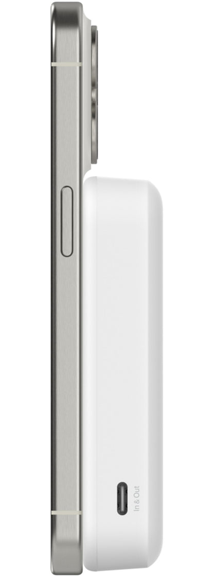 Безжична външна батерия Belkin BoostCharge Pro с поставка, 10000mAh, 15W, FQI, 1 x QI - 1 x USB-C, бяла BPD008btWH