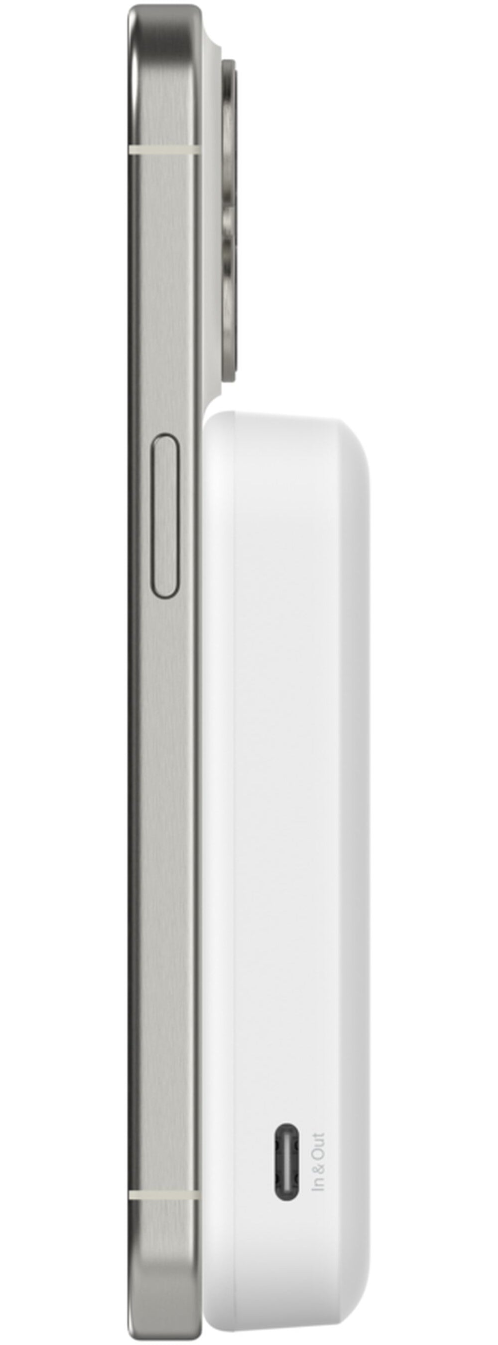 Безжична външна батерия Belkin BoostCharge Pro с поставка, 8000mAh, 15W, FQI, 1 x QI - 1 x USB-C, бяла BPD007btWH