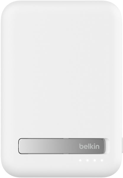Безжична външна батерия Belkin BoostCharge Pro с поставка, 8000mAh, 15W, FQI, 1 x QI - 1 x USB-C, бяла BPD007btWH