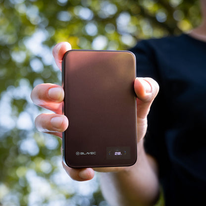 Безжична външна батерия Blavec BJ-04 Slim, 10000 mAh, 22,5 W, PD + FQI, 1 x QI - 1 x USB-C, лилава