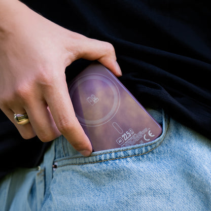 Безжична външна батерия Blavec BJ-04 Slim, 10000 mAh, 22,5 W, PD + FQI, 1 x QI - 1 x USB-C, лилава