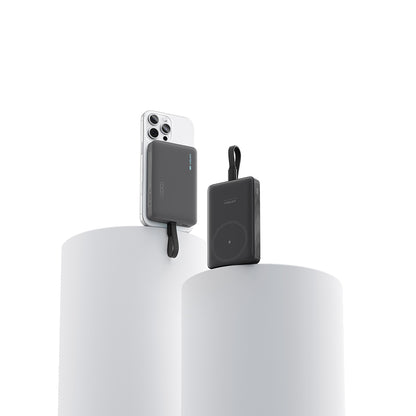 Безжична външна батерия Cuktech WPB100L, 10000mAh, 22.5W, PD + FQI, 1 x QI - 2 x USB-C, Черна CKWPB100LGLBK