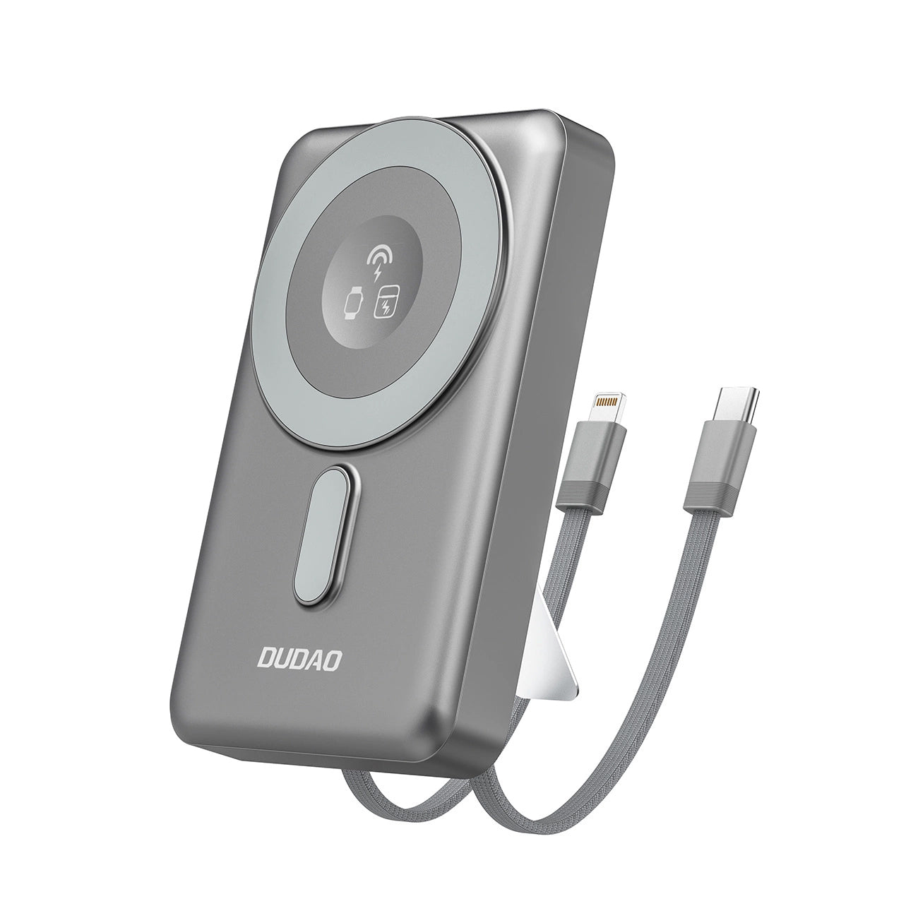 Външна батерия Wireless Dudao K29, 10000mAh, 20W, PD + FQI, 1 x Lightning - 1 x QI - 1 x USB-C, Сив