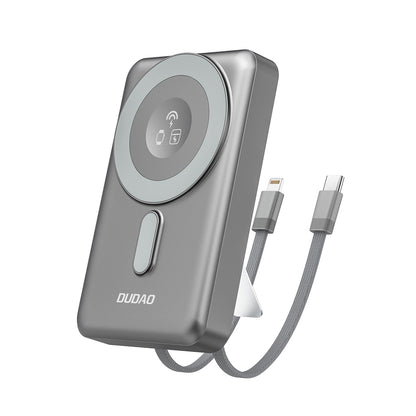 Външна батерия Wireless Dudao K29, 10000mAh, 20W, PD + FQI, 1 x Lightning - 1 x QI - 1 x USB-C, Сив