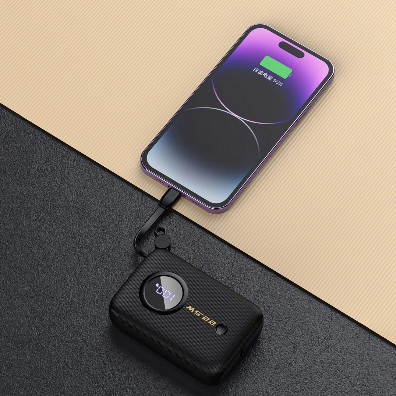 Външна батерия Dudao K14, 10000mAh, 22.5W, QC + PD, 1 x Lightning - 1 x USB-A - 2 x USB-C, Черна