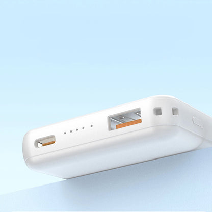 Dudao K14S+ Wireless External Battery, 10000mAh, 22.5W, QC + PD + FQI, 1 x QI - 1 x USB-A - 1 x USB-C, White