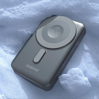 Външна батерия Wireless Dudao K29, 10000mAh, 20W, PD + FQI, 1 x Lightning - 1 x QI - 1 x USB-C, Сив