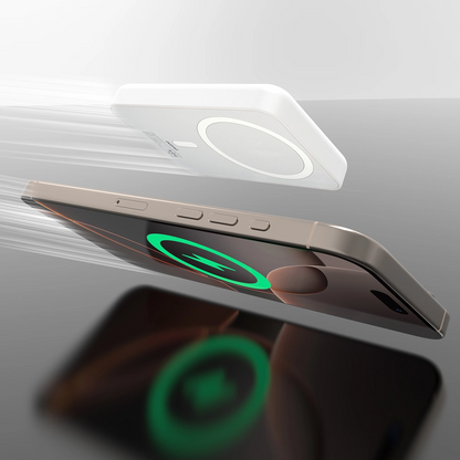 Външна батерия Wireless Dudao K26s, 5000mAh, 20W, PD + FQI, 1 x QI - 1 x USB-C, Бяла