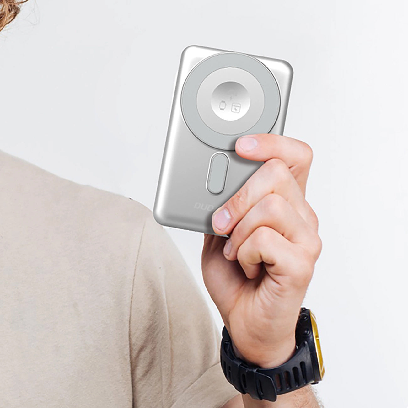 Външна батерия Wireless Dudao K29, 10000mAh, 20W, PD + FQI, 1 x Lightning - 1 x QI - 1 x USB-C, Сив