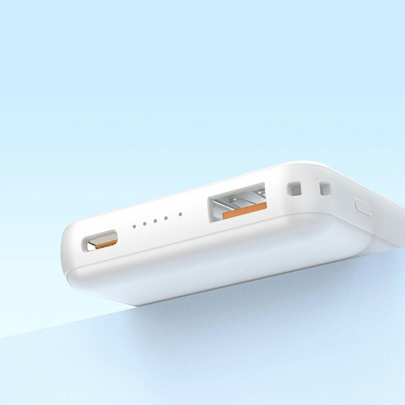Wireless External Battery Dudao K14S, 5000mAh, 20W, QC + PD + FQI, 1 x QI - 1 x USB-A - 1 x USB-C, White